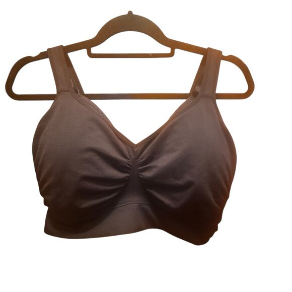genie Black Bra 44 DD-DDD Solid Adjustable Straps Solid Top Overlay Staple Basic - Picture 1 of 6